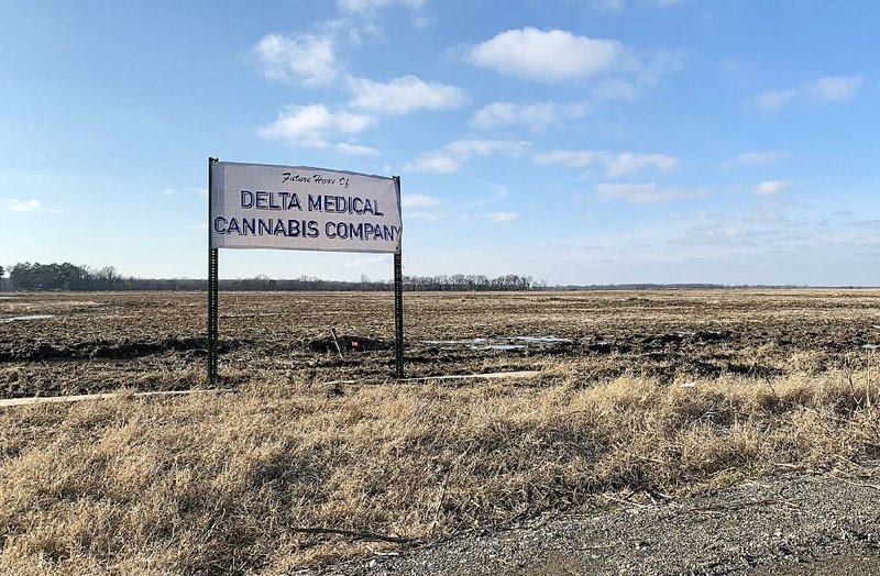 Ground was broken Wednesday at this site for Delta Medical Cannabis Co. of Newport, which sits across the road from a state women’s prison. Construction is expected to take about five months with the first products available about three months after that. 