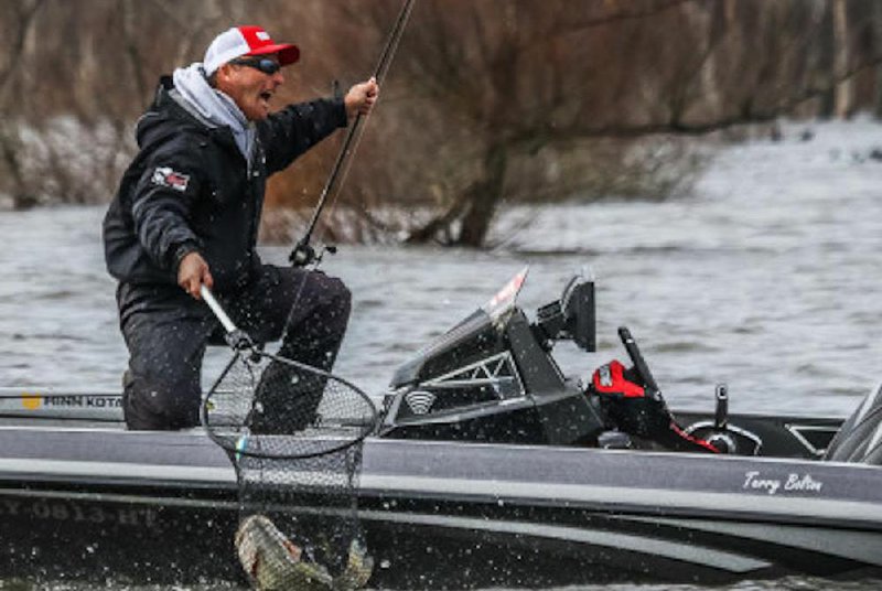 Terry Bolton of Paducah, Ky., in his 24th year in professional bass fishing, won his first FLW tournament Monday at Sam Rayburn Reservoir near Brookeland, Texas.