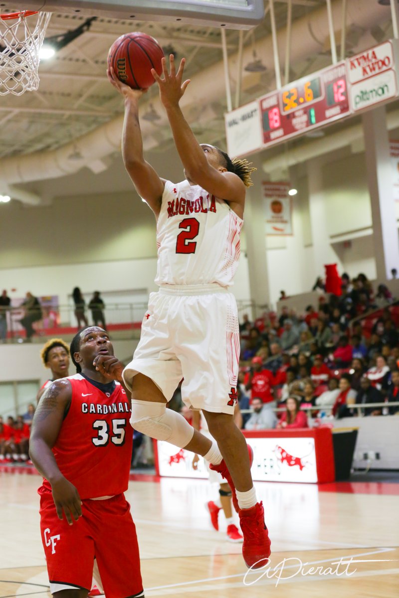 Magnolia senior Markeveon Strickland gets a layup following a fast-break against Camden Fairview. The Panthers, playing more up tempo this season, will battle Warren tonight. Because of problems with the Warren gymnasium, the two teams will meet and play at Fordyce.