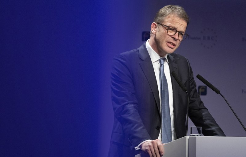 Christian Sewing, chief executive officer of Deutsche Bank, speaks at the European Banking Congress in the Frankfurt Opera House in Frankfurt, Germany, on Nov. 16, 2018. Bloomberg photo by Alex Kraus.