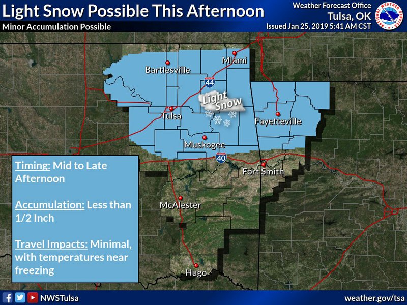 Light snow expected in Northwest Arkansas