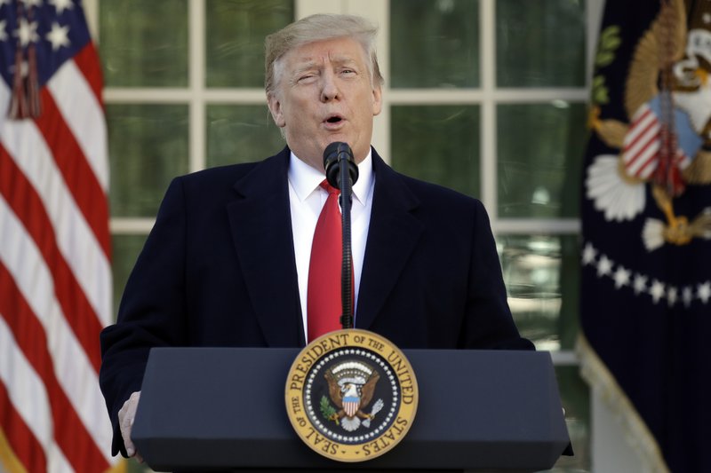 President Donald Trump speaks in the Rose Garden of the White House, Friday, Jan 25, 2019, in Washington. (AP Photo/Evan Vucci)

