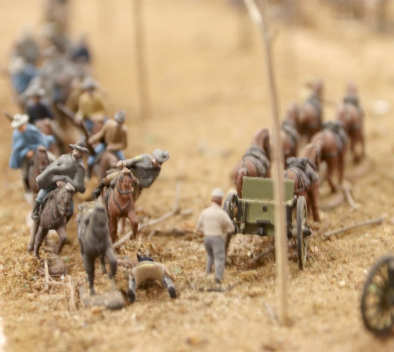 LYNN KUTTER ENTERPRISE-LEADER One of the scenes from a diorama of the Battle of Prairie Grove. The figures are made of soft metal and were hand-painted by David Shepherd of Fayetteville, a former park interpreter.