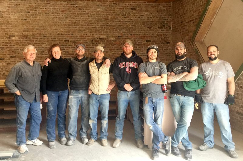 Photo submitted Six employees from Siloam Springs Lowe's Store joined Chamber staff in a renovation project at the Chamber of Commerce building on Feb. 1. Pictured, from left, are Wayne Mays, Chamber president and CEO; Lowe's employees, Kathy Zambrano, Shawn King, Waylon Buck, Clint Kindle, Ryan Robinson and Joe Hill; and Nathan Reed, Chamber vice president.