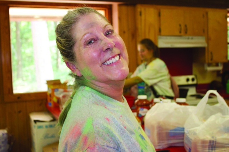 Patti Simpson after a color run at Camp Fire’s Camp Wotapi last year. Contributed photo