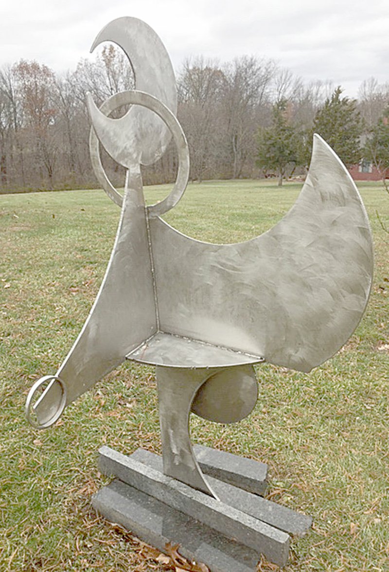 Photo courtesy Terry Wilson Larry Pogue's sculpture, "Marilyn Monroe," named for the famed actress, is headed to Bella Vista. Pogue has agreed to donate the abstract steel piece to the city.