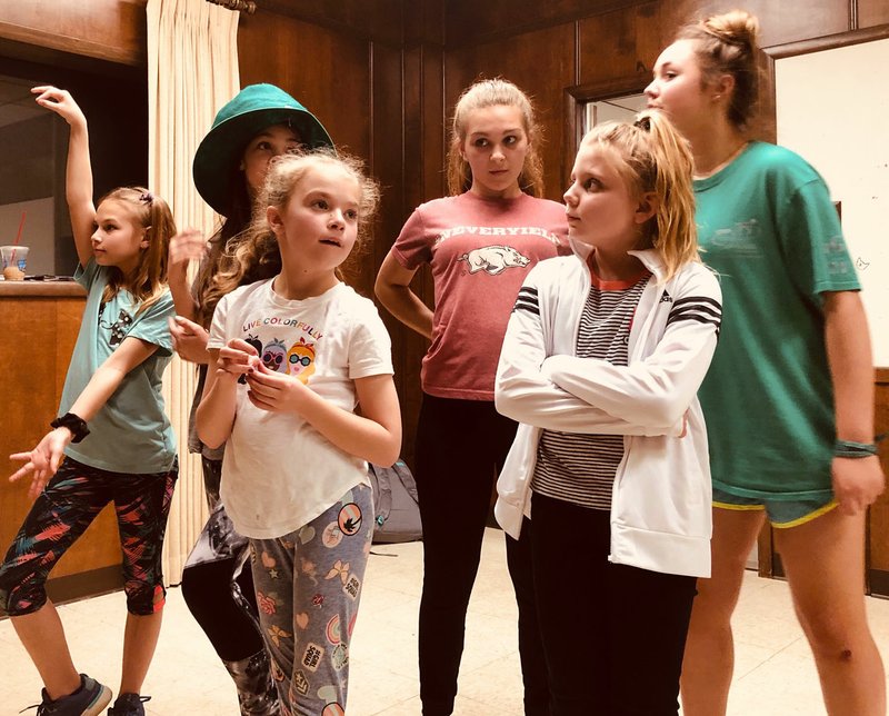 Photo courtesy Missy Gipson Jenna Cossey, Elizabeth Marine, Jamison Hayes, Kaylee Mashburn, Maggie Adair and Olivia Rogers rehearse for "Oz: The REAL Story," presented Feb. 14-15 by the Young Actors Guild in Fort Smith.