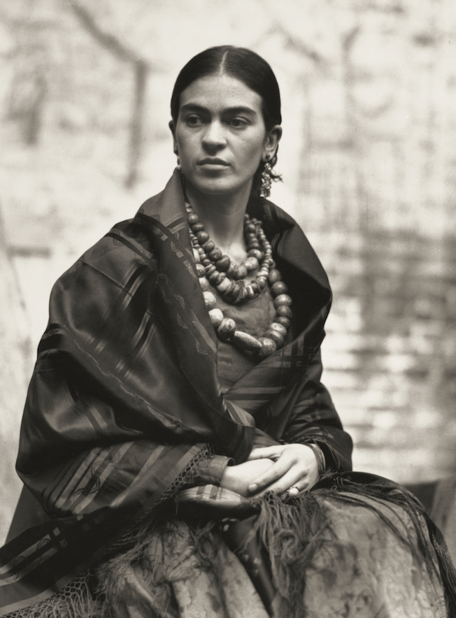 Edward Weston took this selenium-toned gelatin silver print of Frida Kahlo in 1941. It part of an exhibition of photographs of Kahlo at the Arkansas Arts Center. (​​​​​Courtesy Throckmorton Fine Art, New York) 