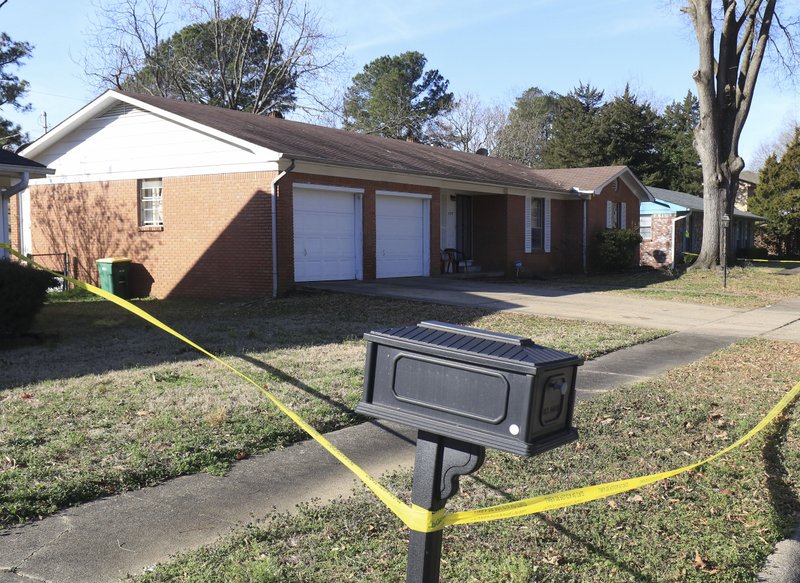 Arkansas Democrat-Gazette/STATON BREIDENTHAL --2/8/19-- Crime scene tape remains at a home in the 7300 block of Fairways Drive after Little Rock Police responded around 12:30 a.m. after a 911 call reporting an armed, masked intruder inside the residence. Officers found a 34-year-old man fatally shot inside the home.