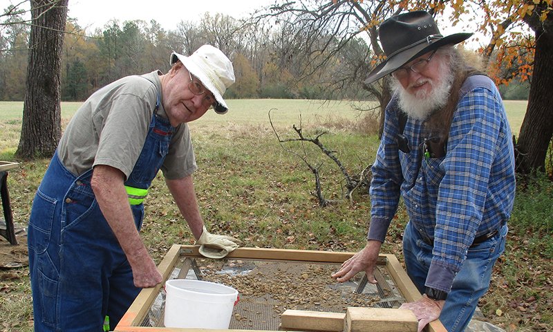 Submitted photo EXCAVATIONS: George Gatliff and Meeks Etchieson at the Bridges site during 2017 excavations.