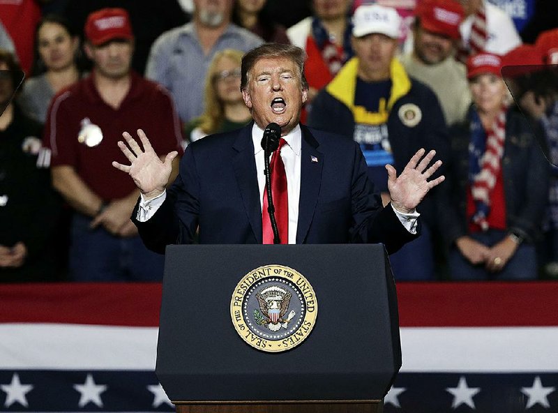 President Donald Trump speaks during a rally at the El Paso County Coliseum, on Monday in El Paso, Texas. 