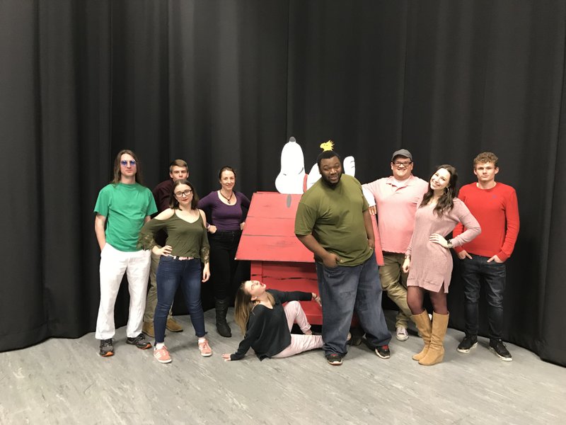 Cast: “You’re A Good Man, Charlie Brown” cast meeting in the Russell Ballet Studio at the South Arkansas Arts Center. (from left to right) Holland Ruff, Clay Evers, Sarah Faith, Felice Scott, Abigail Callaway (seated), Jacarllus Hill, Jimmy Martinez, Lainey Walthall and Tyler Cunningham. Addie Bosanko is not pictured. “During rehearsals, we are already having a blast. All of us are cracking jokes and making each other laugh. It is turning out to be such a marvelous experience,” said the shows director Justin Howard.