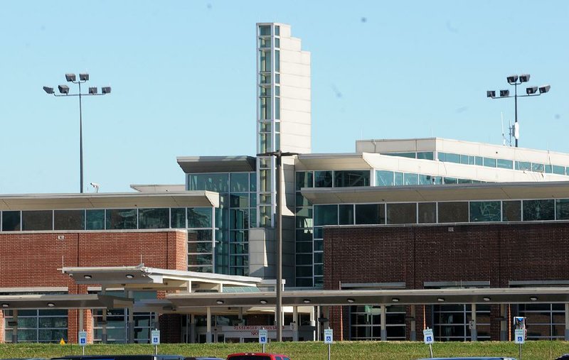 The terminal and front entrance is visible at the Northwest Arkansas Regional Airport in this file photo. 