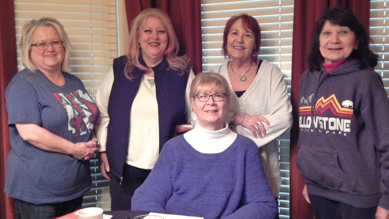 Photo submitted The Bella Vista Decorative Artists officers for 2019 are (standing, left), Becky Tomlinson, secretary; Betty Blakeley, programs; Lynda Goldsborough, president; and Kay Blood, treasurer; seated is Joni Wartchow, membership.