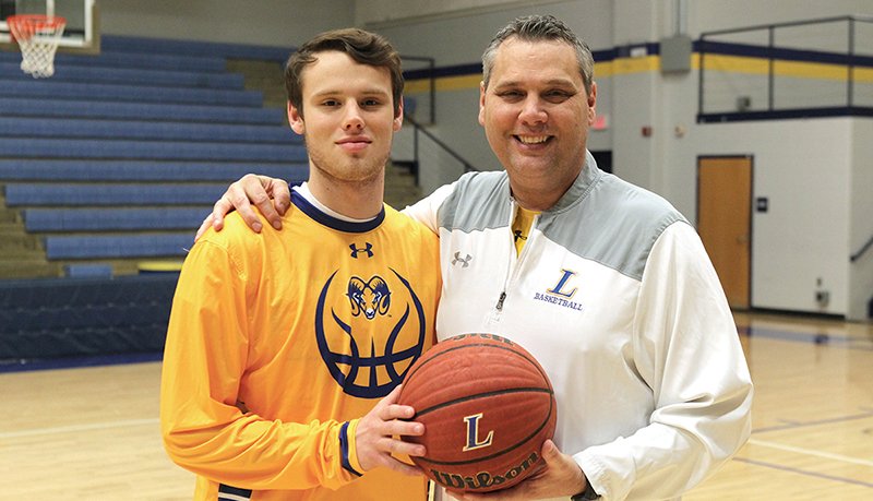 The Sentinel-Record/Richard Rasmussen LAKESIDE LAMBS: Lakeside basketball player Sawyer Lamb, left, has been coached by his father, Eddie, for the past six years.