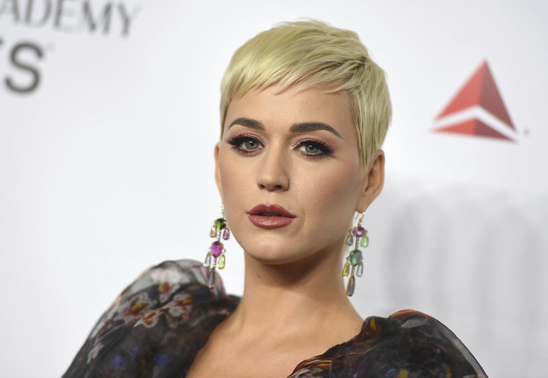 In this Feb. 8, 2019 file photo Katy Perry arrives at MusiCares Person of the Year honoring Dolly Parton in Los Angeles. 