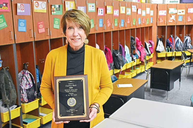 Charlesa Black, a fourth-grade teacher at Malvern Elementary School, received the Educator of the Year Award at the annual Malvern/Hot Spring County Chamber of Commerce Awards Banquet. She has taught at the school for 15 years.