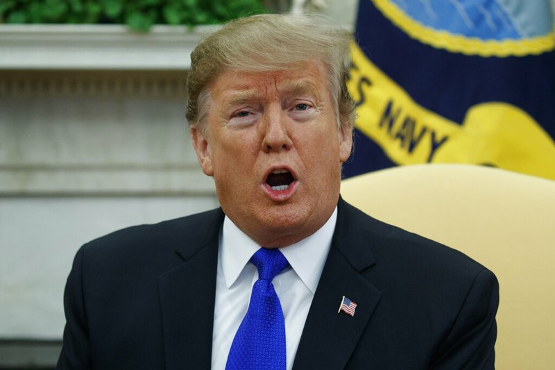 President Donald Trump speaks during a meeting with Colombian President Ivan Duque in the Oval Office of the White House, Wednesday, Feb. 13, 2019, in Washington. (AP Photo/ Evan Vucci)