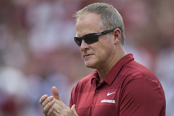 Arkansas athletics director Hunter Yurachek is shown during a football game against Eastern Illinois on Saturday, Sept. 1, 2018, in Fayetteville. 