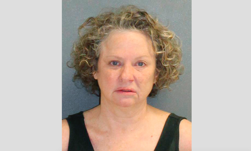 This Friday Feb. 8, 2019, booking photo made available by the Volusia County, Fla., Sheriff's Office, shows Julie Andrews, who was stopped by a deputy on suspicion of drunk driving. The deputy who is black said Andrews would have the Ku Klux Klan burn crosses on his property. The arrest report says Edwards smelled of alcohol, had slurred speech and was unsteady on her feet. (Volusia County Sheriff's Office via AP)

