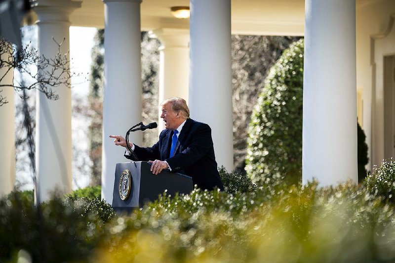 President Donald Trump said Friday in the White House Rose Garden, “We’re going to confront the national security crisis on our southern border, and we’re going to do it one way or the other.” 