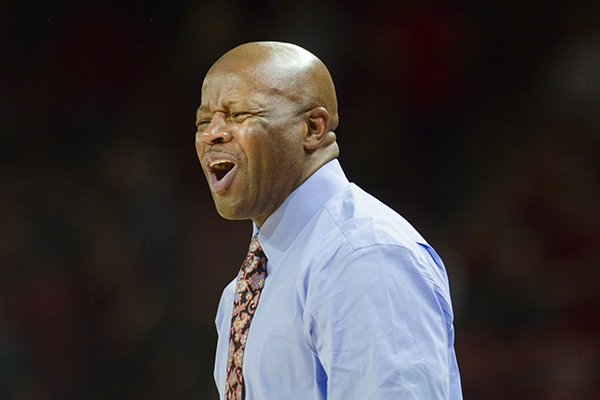 Arkansas coach Mike Anderson is shown during a game against Mississippi State on Saturday, Feb. 16, 2019, in Fayetteville. 