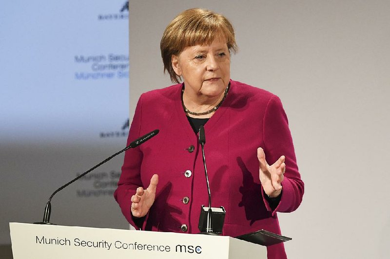 German Chancellor Angela Merkel, speaking Saturday in Munich, said the split between the U.S. and European allies over the nuclear deal “depresses me very much,” but she defended the pact as a channel for pressuring Iran on other key issues. 