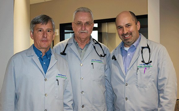 Submitted photo CLINIC OPENS: Drs. Robert Parrott, James Humphreys and Scott Anderson have teamed up to offer a clinic where every patient will undergo a professional clinical assessment and are presented with a coordinated plan created for their individual needs.