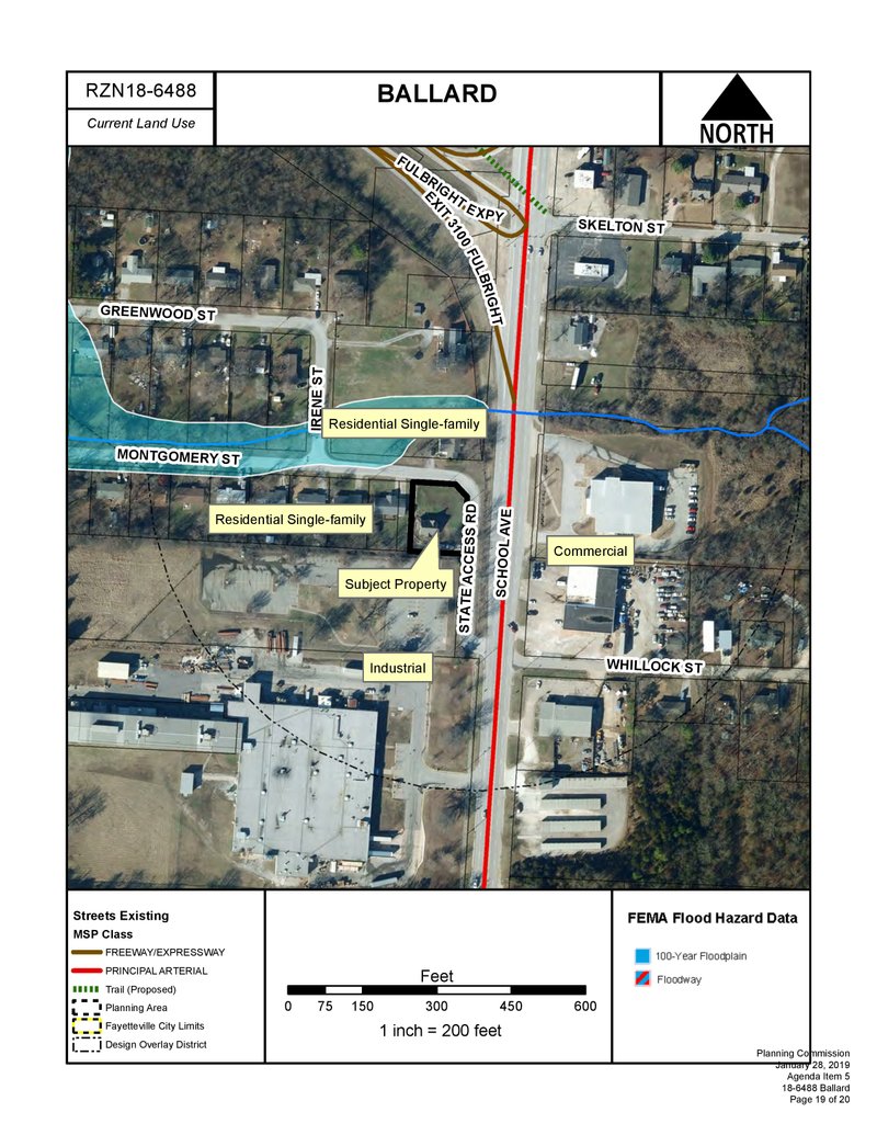 Courtesy/CITY OF FAYETTEVILLE A map shows the site of a rezoning request at 825 W. Montgomery St. in south Fayetteville.
