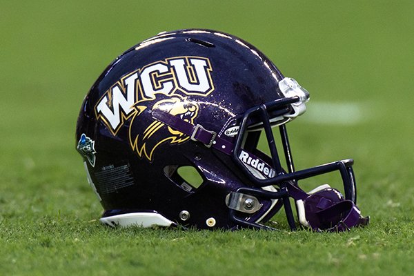 Western Carolina's helmet on the field before the start of an NCAA college football game between Texas A&M and Western Carolina Saturday, Nov. 14, 2015, in College Station, Texas. (AP Photo/Juan DeLeon)

