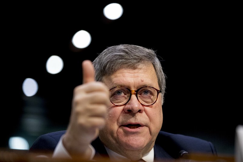 In this Jan. 15, 2019, file photo, then-Attorney General nominee William Barr testifies during a Senate Judiciary Committee hearing on Capitol Hill in Washington. Barr has been attorney general for just one week but is on the cusp of staring down what will almost certainly be the most consequential decision of his long career: how much of the special counsel's findings to make public. (AP Photo/Andrew Harnik, File)