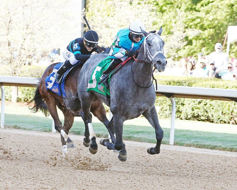 Georgia’s Reward (5) is the 5-2 morning-line favorite in today’s Downthedustyroad Breeders’ Stakes for Arkansas-bred 3-year-olds and up. David Cohen will ride the horse trained by Ron Moquett. 