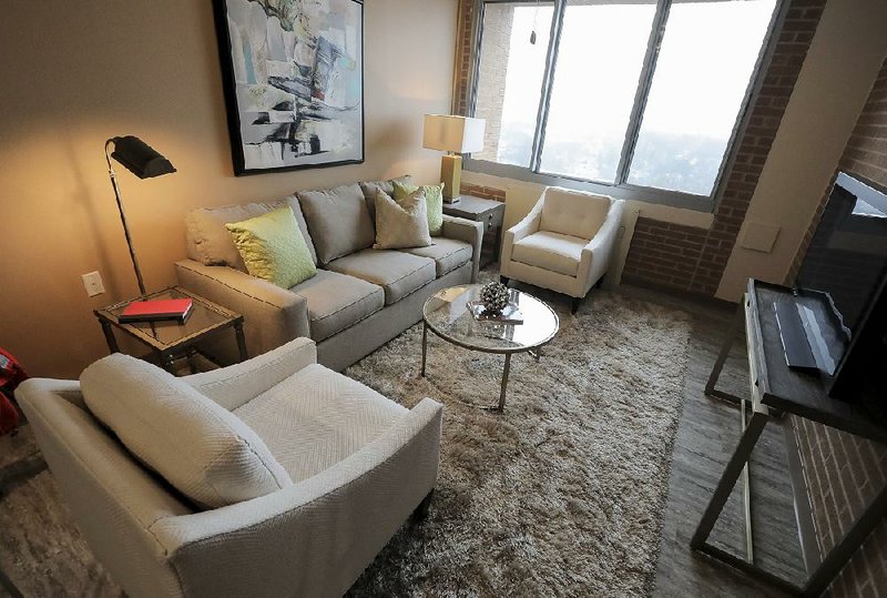 Renovations have been completed at Parris Towers in Little Rock, such as this model apartment. 