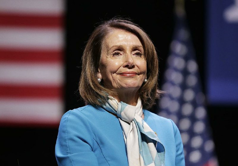 House Speaker Nancy Pelosi smiles while attending a bill signing ceremony in New York, Monday, Feb. 25, 2019. 