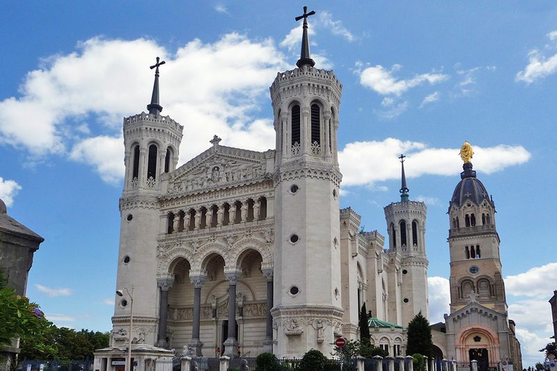 Perched atop Lyon’s Fourviere Hill, Notre-Dame Basilica has an interior covered with elaborate mosaics depicting stories about the Virgin Mary.