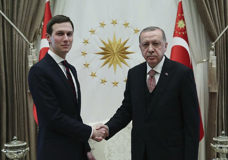 The security-clearance status of Jared Kushner (left), shown Wednesday in a meeting with Turkish President Recep Tayyip Erdogan, reportedly raised concerns among government officials, including former Chief of Staff John Kelly and Don McGahn, who was the White House counsel. 