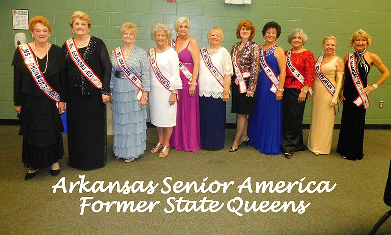 Submitted photo QUEENS: From left are 2000 Queen, Joan A'Hearn, 2003 Queen, Bernice Mitchell, 2006 Queen, Ruby Coulter, 2009 Queen, Virginia Risely, 2010 Queen, Judy Fisher, visiting 2011 Missouri State Queen, Peggy Eggers, 2011 State Queen, Foye Shankle, 2012 Queen, Donna Kingston, 2015 Queen Jan Throgmorton, 2016 Queen, and Pattie Genovese, 2017 Queen, Sherry Marshall. Photo courtesy of Patricia Genovese.