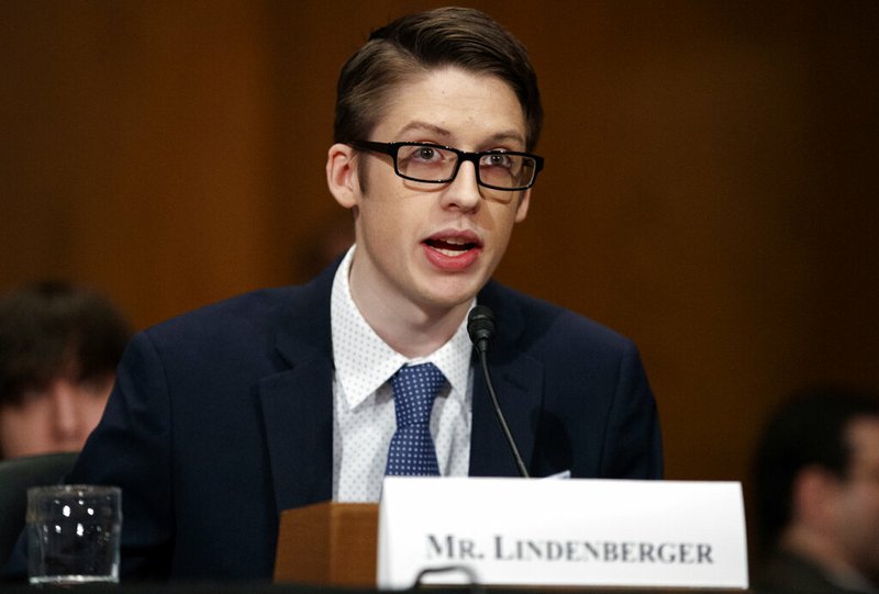 Ethan Lindenberger testifies during a Senate Committee on Health, Education, Labor, and Pensions hearing on Capitol Hill in Washington, Tuesday, March 5, 2019, to examine vaccines, focusing on preventable disease outbreaks. (AP Photo/Carolyn Kaster)