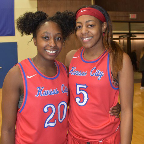 Former MHS Lady Panthers, Kisi Young, left, and Lillie Moore are key members of a KCKCC team that is ranked No. 4 nationally.