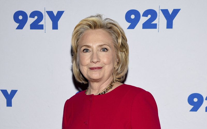 Former first lady of the United States Hillary Rodham Clinton poses backstage before her conversation with Kara Swisher at the 92nd Street Y on Friday, Oct. 26, 2018, in New York. 