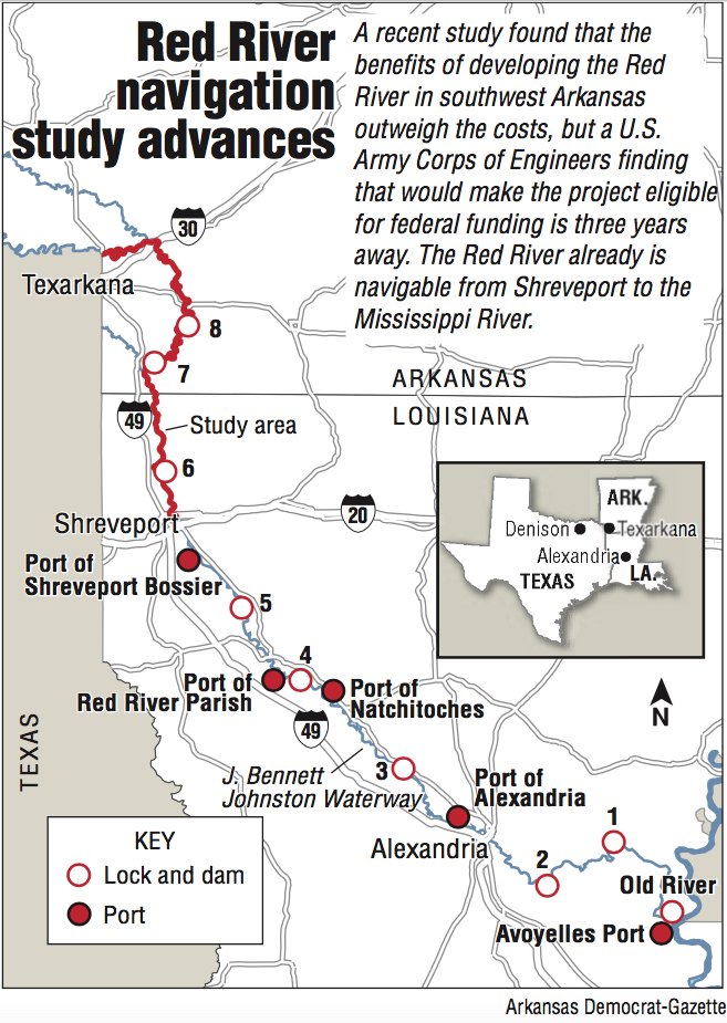 Red River Waterway Map Barges On Red Found Feasible