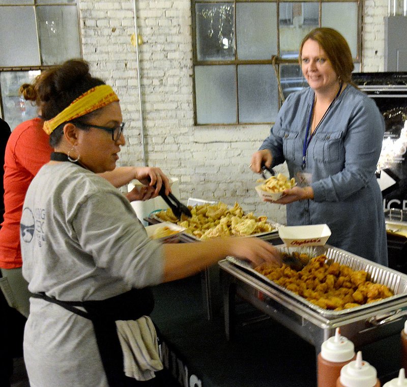 Janelle Jessen/Herald-Leader Food from 11 local restaurants was featured during the inaugural Chamber of Commerce Showcase event held at the Brick Ballroom on Saturday evening.