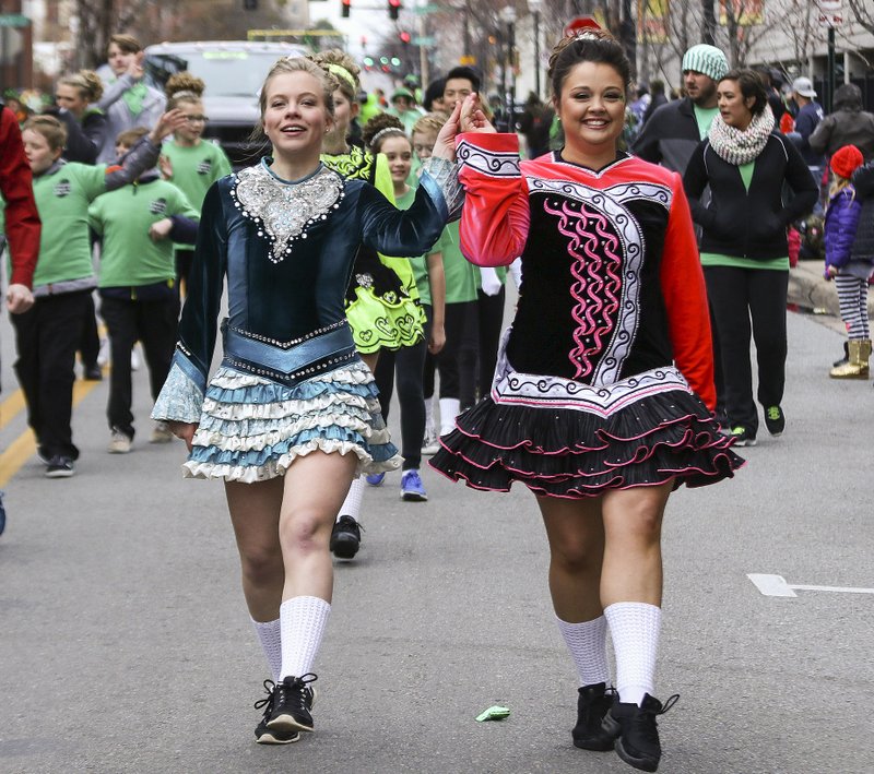 Democrat-Gazette file photo
O'Donovan School of Irish Dance students perform for the 2017 St. Patrick's Day Parade in Little Rock.