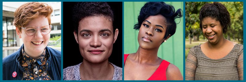 Courtesy Photo Playwrights featured at this year's T2 New Play Festival include (from left) Bryna Turner, Adrienne Dawes, Na'Tosha De'Von and Rachel Lynett. LatinX Theatre Project will kick off an artistic affiliation with TheatreSquared with participation in this year's festival, and teen work from all over the state will be celebrated at the ninth annual Young Playwrights' Showcase.