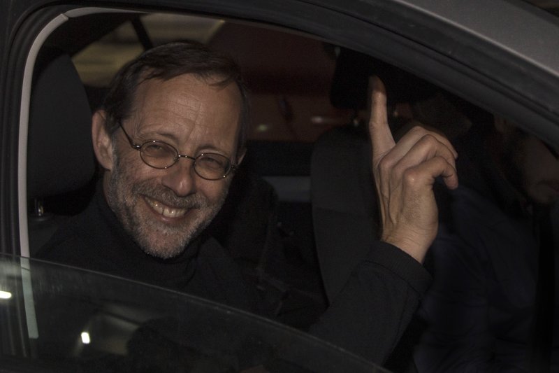 In this Thursday, March 14, 2019 photo, Zehut party leader Moshe Feiglin attends an election campaign event in Sderot, Israel. The Cinderella story of Israel's current election campaign is a fringe party led by Feiglin, an ultranationalist libertarian with a criminal record, who vows to legalize marijuana in an improbable run to parliament. Feiglin's Zehut party has a real shot of getting elected and could even emerge as a kingmaker in a tightly contested race for prime minister. (AP Photo/Tsafrir Abayov)