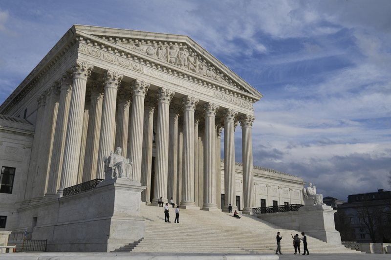 A view of the Supreme Court in Washington, Friday, March 15, 2019. The Supreme Court is ruling against a group of immigrants in a case about immigration detention. In the case before the justices a group of mostly green card holders who had committed crimes argued that unless they were detained immediately after finishing their prison sentence they should get a hearing to argue for their release while deportation proceedings proceed. The high court disagreed. (AP Photo/Susan Walsh)

