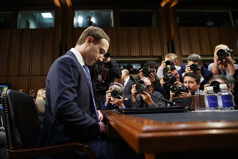 Facebook Chief Executive Officer Mark Zuckerberg testifies last April before a joint hearing of the Senate Commerce and Judiciary Committees in Washington. 