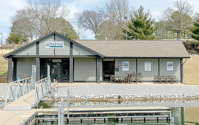 Photo submitted The outside of the marina building on Loch Lomond was painted to match the colors of the Lakepoint event center. Inside, new merchandise shares the renovated space with fishing equipment.