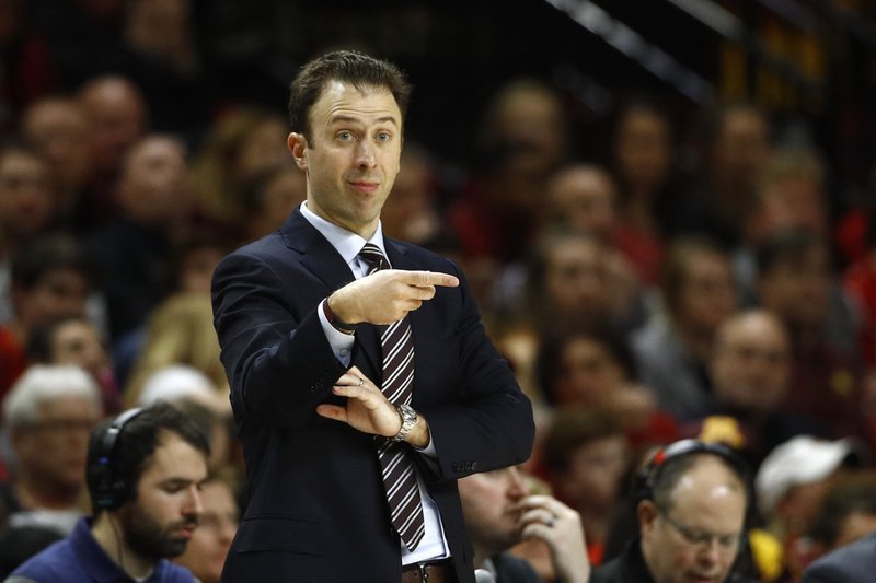 Minnesota head coach Richard Pitino directs his players in the second half of an NCAA college basketball game against Maryland, Friday, March 8, 2019, in College Park, Md. 