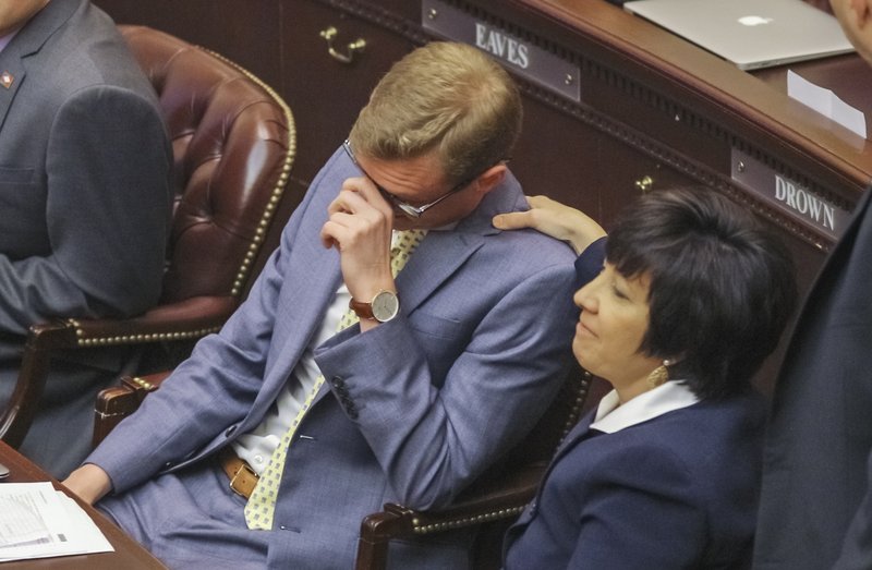 Rep. Grant Hodges (left), R-Rogers, is shown with Rep. Mary Bentley, R-Perryville, in this photo.
